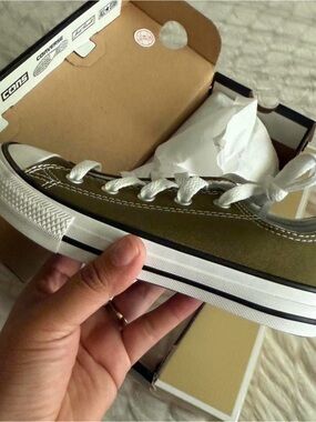 Converse All Star Low Top Olive Green Canvas Sneakers